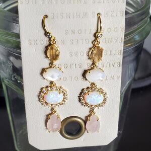 Anthropologie Lake life Semi precious dangling earrings pair New condition